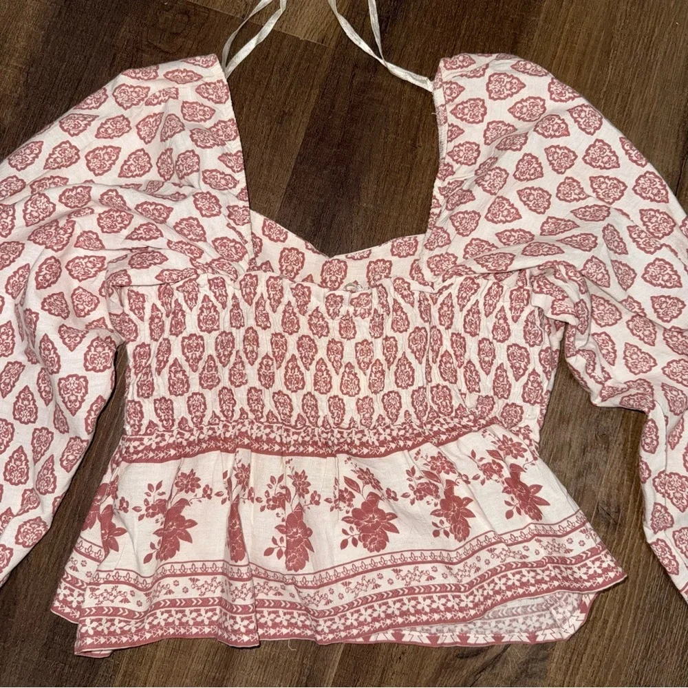 NWT Sim & Sam Linen Blend Spring Top